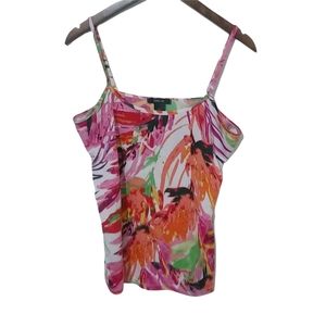 CDP & Co. L Orange Pink Tropical Tank Top